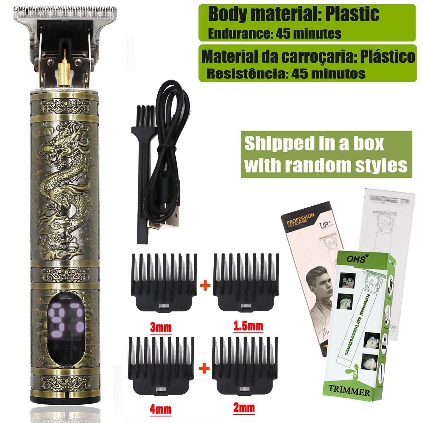 Máquina de cortar cabelo T9, reparo, barba, barbear, aparador de pelos corporais, máquina elétrica, máquina de corte de cabelo masculina, 0 mm, barbeiro, barbeador