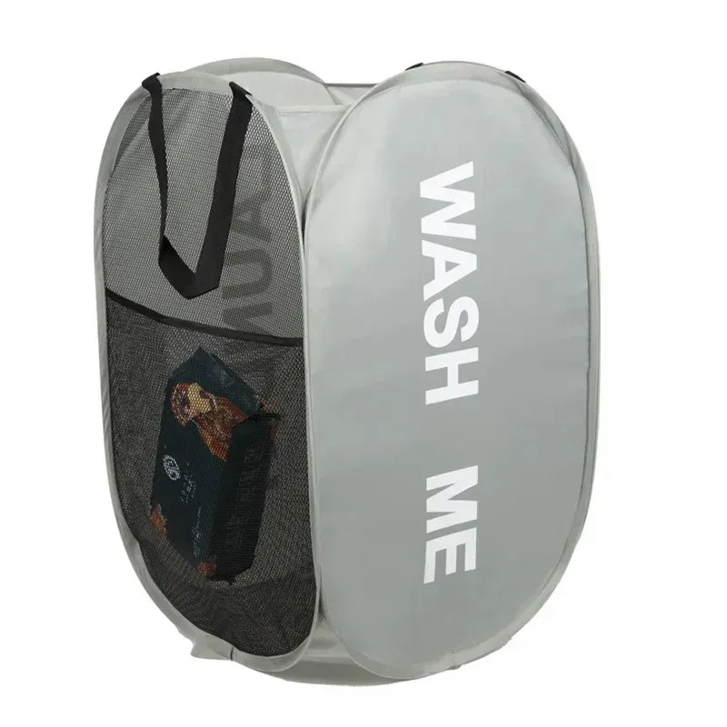 Cesto de roupa dobrável de malha, cesto de roupa suja, cesto dobrável para guardar roupa suja, cesto de armazenamento de grande capacidade