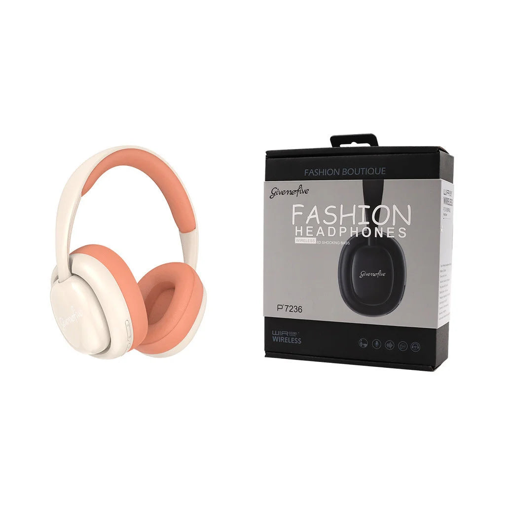 P7236 Fone de ouvido sem fio com iluminação, redução de ruído, estéreo, fones de ouvido para computador, jogos, escritório,