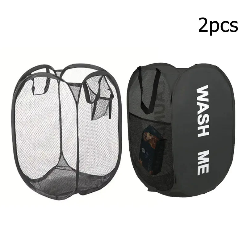 Cesto de roupa dobrável de malha, cesto de roupa suja, cesto dobrável para guardar roupa suja, cesto de armazenamento de grande capacidade