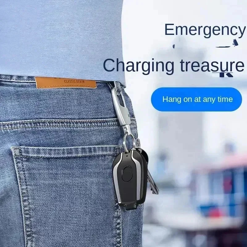 Mini Power Bank, chaveiro para celular, bateria externa portátil de emergência para Android e iPhone, pequeno Power Bank, 1500 mAh
