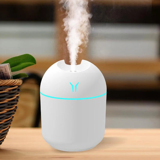 Mini umidificador de ar USB 250ml, difusor de aroma de óleos essenciais para casa, carro, ultrassônico, gerador de névoa, difusor com lâmpada LED colorida