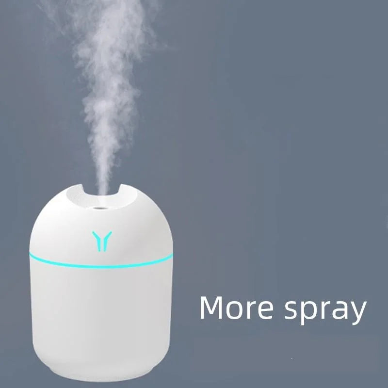 Mini umidificador de ar USB 250ml, difusor de aroma de óleos essenciais para casa, carro, ultrassônico, gerador de névoa, difusor com lâmpada LED colorida