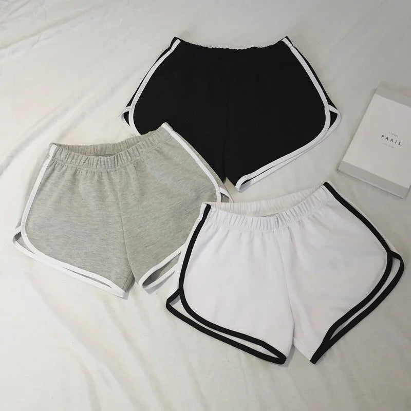Shorts elásticos femininos, caimento solto, secagem rápida, para corrida no verão, fitness, lazer e uso externo. Instagram